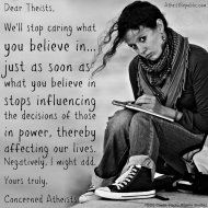 Dear Theists